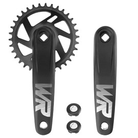 MEGHNA Bicycle Crankset Set 170 mm Crankset 32T/34T/36T/38T Universal for Single Speed and 6/7/8/9/10/11 Speed Bike, MTB BMX Road Bike (34T)