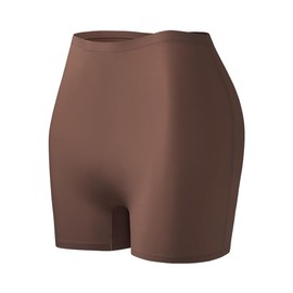 Bommi Fairy Women's High Elastic Waist Slip Shorts Shapewear Shorts Tummy Control Seamless Boyshorts Shapewear for Under Dresses (Brown, Medium)