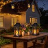 [2 Pack] TAKE ME Black 14" Solar Lanterns Outdoor Waterproof