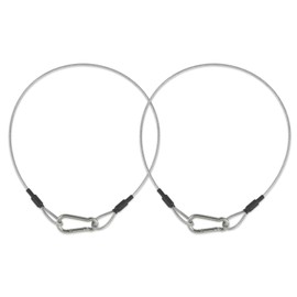 LAICCUM 1/8" Safety Cables 2ft Security Cable 304 Stainless Steel Wire Ropes with Carabiner Lock 50lb Load Capacity Falling Prevention for DJ Stage Light Luggage,2 Pack