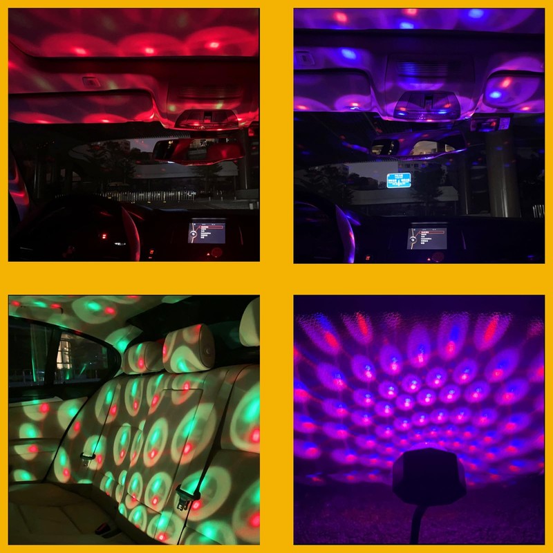 Dickno USB Star Night Light Projector, Portable Car Roof Sound