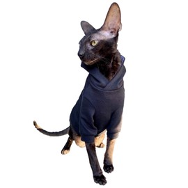 Kotomoda Sphynx Cat's Hoodie InBlack Naked Cat Hairless Cat Clothes (XL)