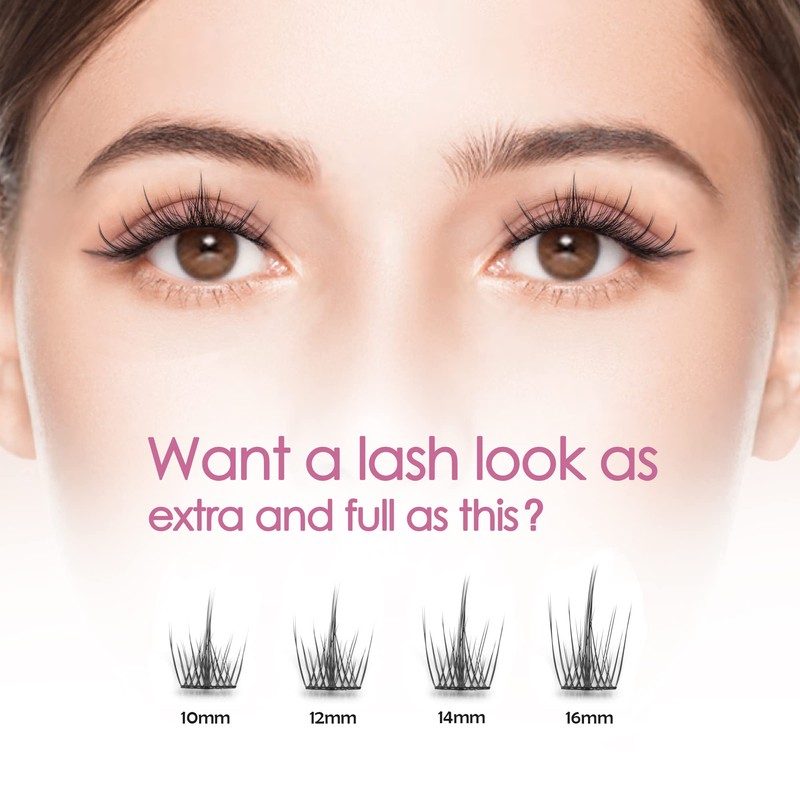 DIY Eyelash Extension, 3D Effect Individual Melt Flare Lash Cluster