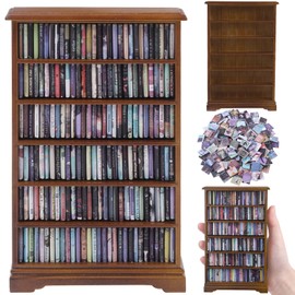 DIYDEC Mini Bookshelf with 180pcs Mini Books Miniature Anxiety Bookshelf Ornament Tiny Small Library Decor Shake Away Your Anxiety for Book Lovers Gift Home Room Office