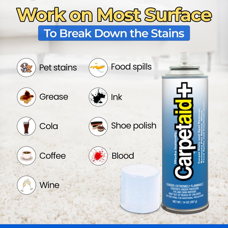 Carpet Aid Spot and Stain Remover, pH Balanced Cleaner for