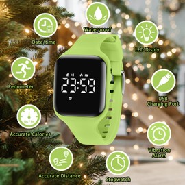 Kids Watches for Girls Boys Digital Sport Watch with Step Counter Pedometer Vibration Alarm Clock, No App Waterproof Fitness Tracker Kids Watch Boys Girls Teens Students Ages 5-16