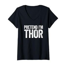 Womens Pretend I'm A Thor Shirt Adult Kids Men Women Fairy Costume V-Neck T-Shirt