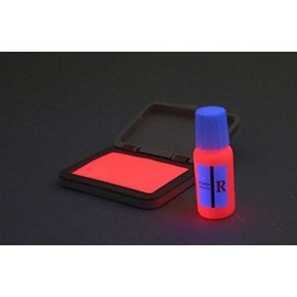 Re-Admission Stamp Red (Black Light Ink) and Nichia UV-LED (375nm) Black Light Key Chain Included, Water-based Ink, Ticket Confirmation, Anti-Counterfeit