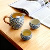 CmengAo Floral Ceramic Tea Pitcher - Classic Blue and White