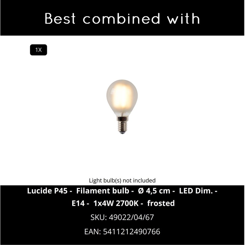 Lucide Greasby, Ceramic, Grey, 1 x 1 x 26 cm,