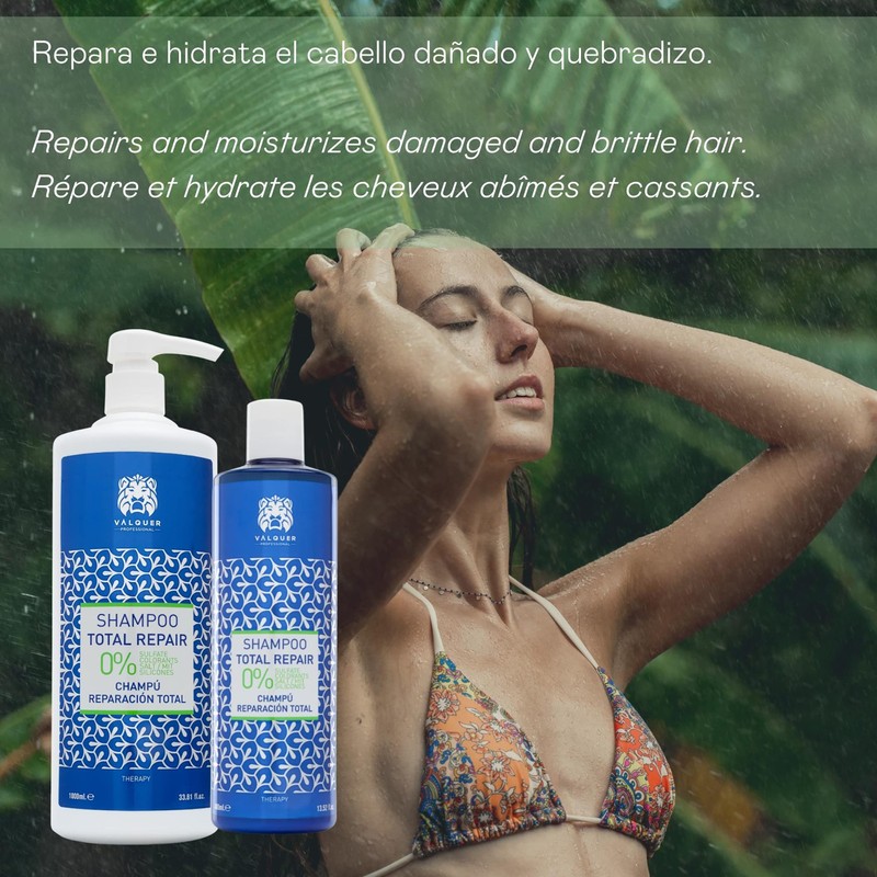 VALQUER Premium Total Repair Shampoo ohne Salz, Sulfate und Silikone,