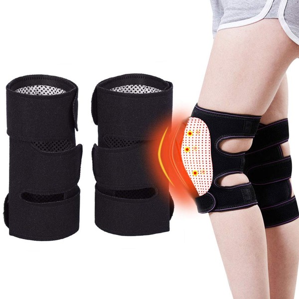 ruixin Heated Knee Brace, Tourmaline, Self-Heating Knee Pads, Magnetic Therapy Knee Pads, Pain Relief, Arthritis Brace, Patella Pads, Health Care Expert (Pair)