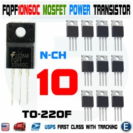 Fairchild 10pcs FQPF10N60C 10N60C 600V N-Channel MOSFET TO-220F IR Power Transistor