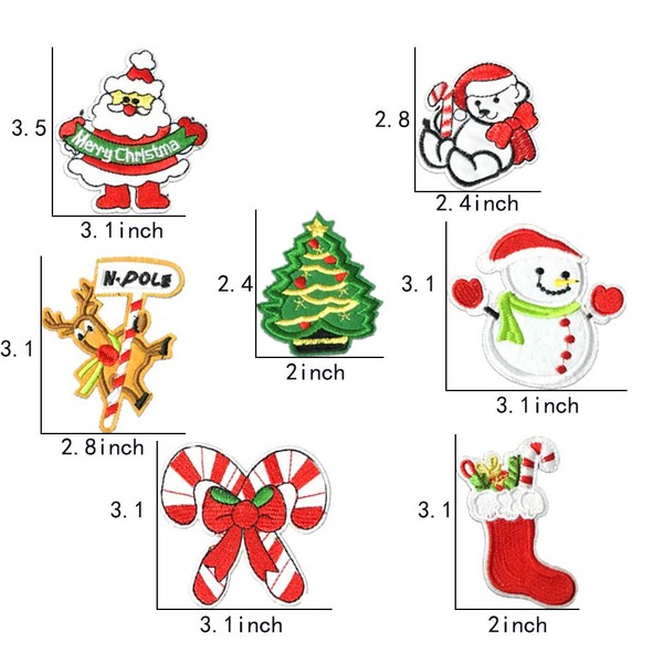 Christmas Embroidered Patches Xmas Iron On Appliques Winter Sew On