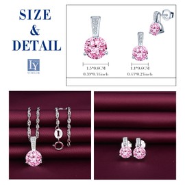 Yumilok Women's Necklace Earrings Jewellery Set Women's Necklace and Earrings 925 Sterling Silver with Zirconia Gifts for Women Girlfriend Mum, Sterling Silver Sterling Silver Zirconia, Cubic Zirconia