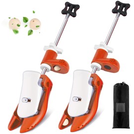 UNIKOO Professional Shoe Stretchers Wide Feet for Men Women, Shoe Tree Expander Adjustable Length & Width & Height (Men Size 4-8.5/Women Size 5-10, Orange)