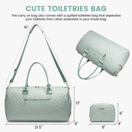 LOVEVOOK Travel Duffle Bag, Weekender Bag for Women with Toiletry Bag, Carry on Overnight Bag with Shoe Compartment, Gym Duffel Bag with Wet Pocket, Mommy Hospital Bags for Labor and Delivery