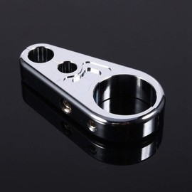 Motorcycle Brake Cable Clamp Clutch Throttle Wire Clamp Clip, Brake Clutch Cable Wire Clamp Clip Handlebar Mount Clutch Cable or Brake Line Clamp Chrome Aluminum Alloy for 25mm 1 Handle Bar