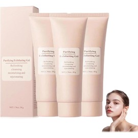 Gel Exfoliante Facial Purificante, Purifying Exfoliating Gel, Limpiador de Suciedad y Aceites, Crema Exfoliante para Todo Tipo de Piel (3pcs)