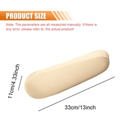 UHANBUT 2PCS Car Front Seat Armrest Covers, Soft Elastic Fabric Car Armrest Protectors Replacement, Universal Comfortable Vehicle Interior Arm Rest Accessories for Cars, SUVs, Trucks (Beige)