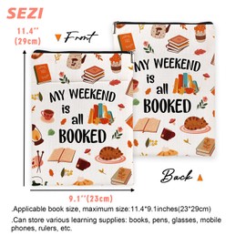 Inspirational Book Sleeves, Funny Book Sleeve, Funny Book Covers Gifts for Reader Lovers, Librarian, Nerd Gift-My Weekend is All Booked Book6JB032