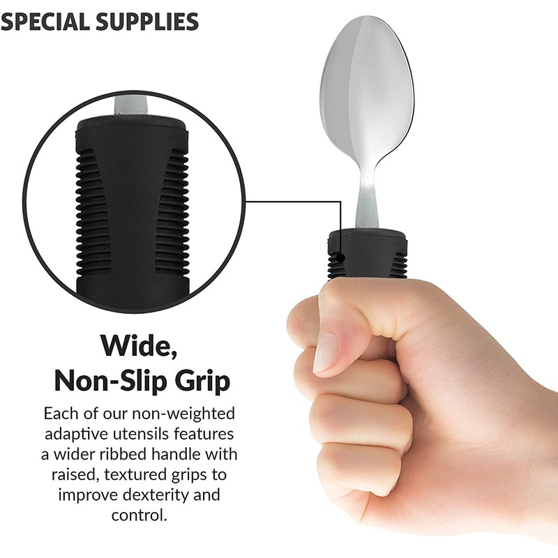 Weighted Extra Wide Handles Easy Grip Cutlery Set, Disability Ideal