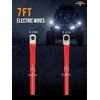 Auxbeam 7FT 7AWG Battery Cables with 0.23" and 0.31" Tinned