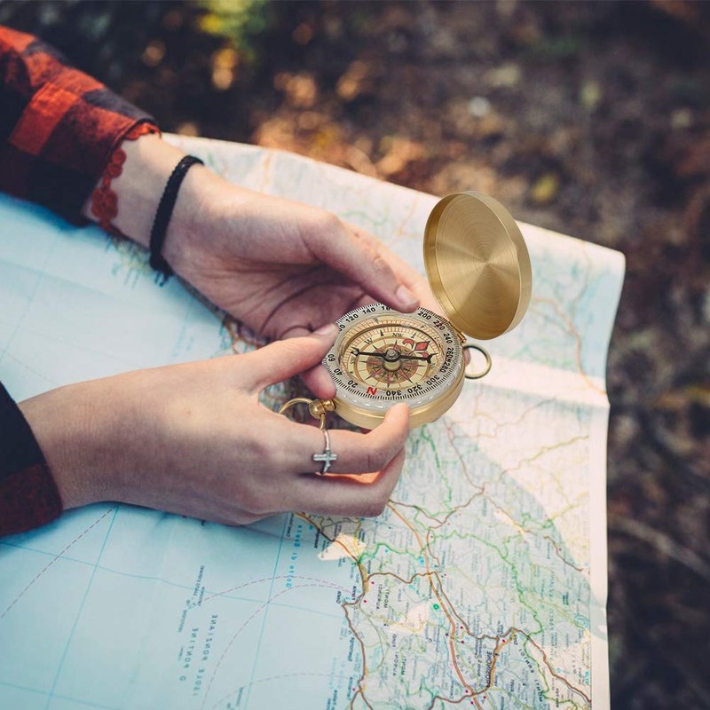Brújula, brújula abatible, reloj de bolsillo para montañismo al aire