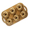 Nordic Ware Swirl Bundtlette Pan, 6-Cavity, Gold