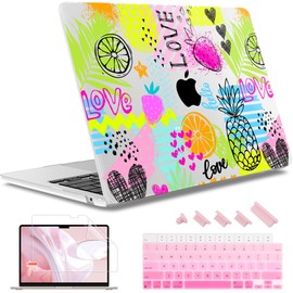 May Chen for MacBook Air 13.6 Inch Case 2025/2024/2023/2022 Release (Model A2681 A3113 A3240, M2 M3 M4 Chip) – Hard Shell Laptop Cover with Keyboard Cover & Screen Protector， Seamless Fruit