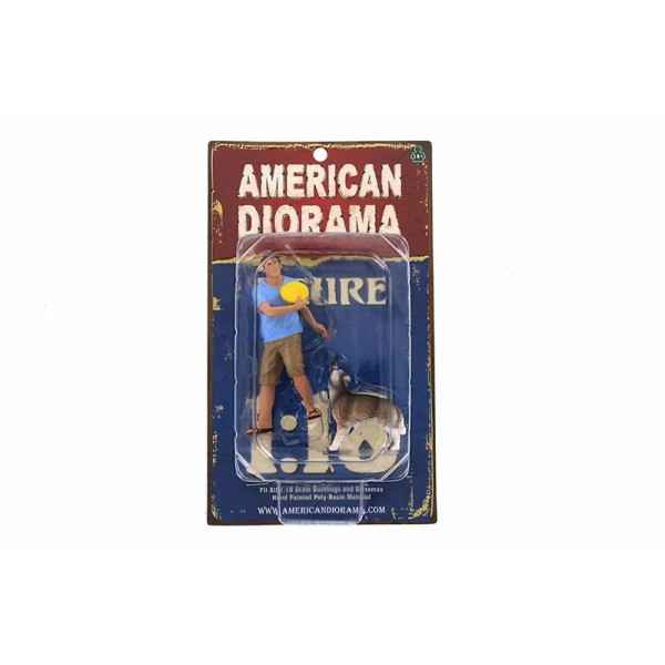 American Diorama Man and Dog, American Diorama 23889 - 1/18