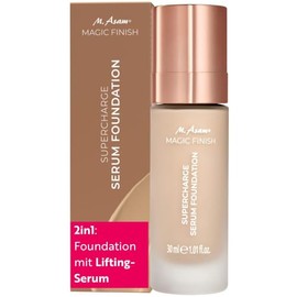 M. Asam Magic Finish Supercharge Serum Foundation Warm Sand (30 ml) | Moisturising foundation and firming face serum, anti-ageing make-up with hyaluronic and optimal coverage