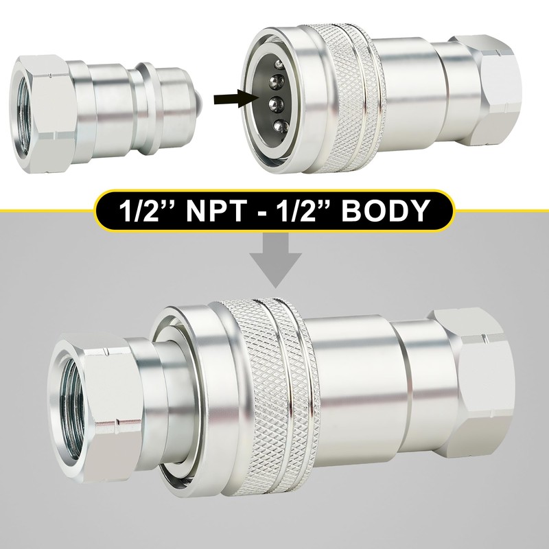 ANCIMOON 1/2’’ Ag ISO 5675 Ball Pioneer Hydraulic Quick Connect