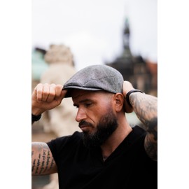 WEROR WEROR-418.1 Men's Flat Cap Peaked Cap, gray