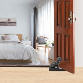 Sumnacon 2 Pcs Cast Iron Cute Dog Door Stops - Heavy Duty Rustic Door Stoppers Avoid Drilling Holes, Vintage Metal Door Wedges on All Floor Surfaces for Home Office Commercial Industrial