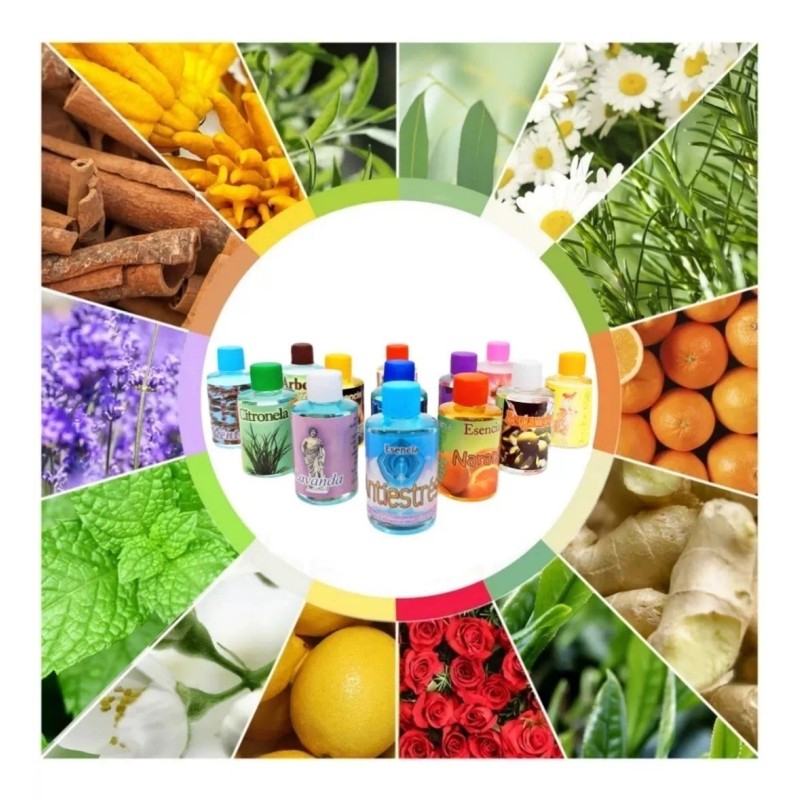 Golden Essences Kit 12 Esencias Aromáticas De 16ml Difusor Vela