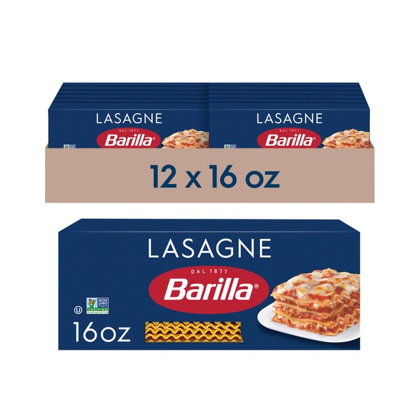 Barilla Wavy Lasagne Pasta, 16 oz. Boxes (Pack of 12) - Non-GMO Pasta Made with Durum Wheat Semolina - Kosher Certified Pasta