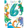 Nephew 6th Birthday Card Age 6 Dinosaurs 9" x 6"