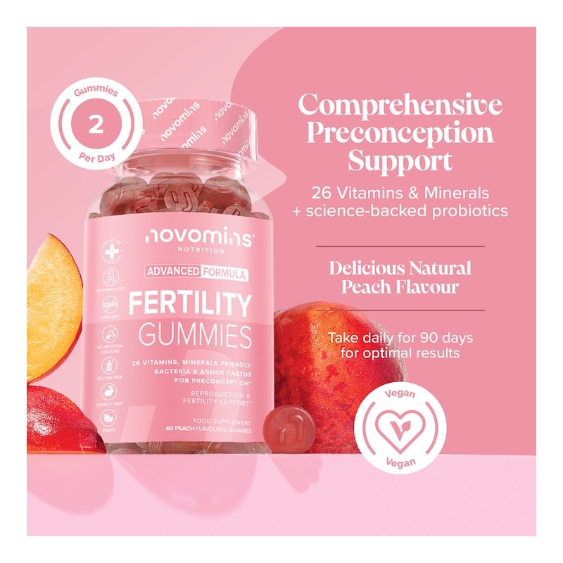 Novomins Fertility Peach-Flavoured 60 Gummies