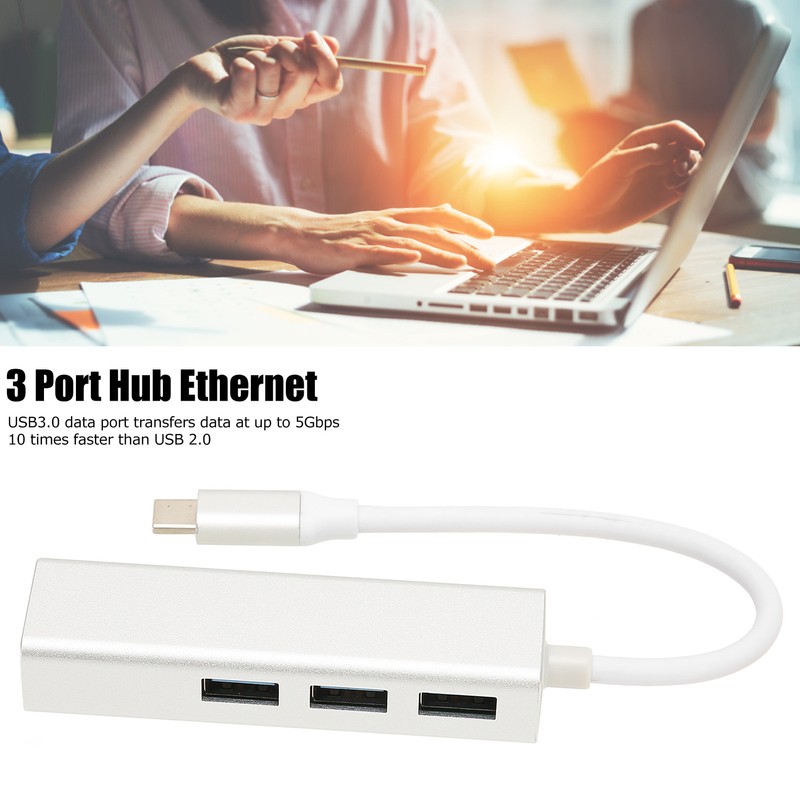 USB C to Ethernet Adapter RJ45 3 USB3.0 Ports High