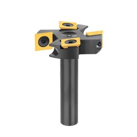 SpeTool Face Cutter 12 mm Shank 45 mm Cutting Diameter Face Milling Cutter for Router Surface Milling Cutter with ATS Coating Reversible Plates 2 + 2 Flutes CNC Milling Cutter Wood Flattening Cutter Surface Bit