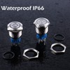 DMWD 5Pcs 19mm Metal Latching Push Button Switch Waterproof Anti-Vandal