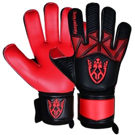 Keeperking Goalkeeper Gloves Children Youth Adults Football Gloves without Fingersave 4 mm Forehand (6, B-Red)