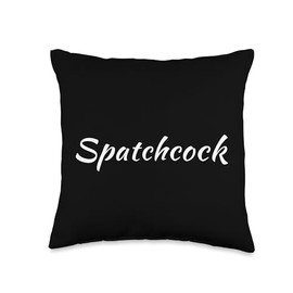 Spatchcock Chicken Minimalist Grill Father's Day Turkey Throw Pillow