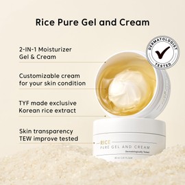 THANKYOU FARMER THANKYOU FARMER Rice Pure Gel and Cream (80 ml), Two-in-One Formula, Korean Rice Extracts, Fragrance-Free Moisturizer for Dry and Sensitive Skin, Face Cream
