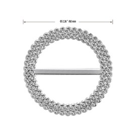 YUUHJUN 200 hebillas de acrílico de 2.5 pulgadas con diamantes de imitación, hebillas redondas plateadas, cinta de cinta para silla, anillo elegante, para bodas, fiestas, banquetes, manualidades