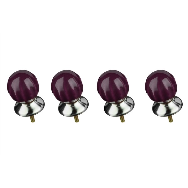 Premier Housewares 2490017 Retro Style Drawer Knobs - Set of 4, Purple