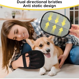 Mokeum Pet Hair Removal Glove, Double-Sided Reusable Pet Hair Remover Gloves for Pets, Static Removal Gloves for Clothes Furniture Washing, Deshedding, Grooming(1 PCS)