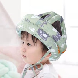 STbest Baby Head Protector Safety Helmet Hat Infant Toddlers Protective Headguard Bumper Bonnet with Knees Pads for Crawling Learing to Walk Lightweight Breathable Adjustable Green, 6-24 Months