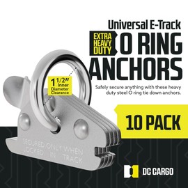 DC Cargo Mall Extra Heavy Duty Steel O-Ring (Pack of 10) 6000Lbs Break Strength - E Track Accessories Tie-Down Anchors for E-Track Tie-Down System